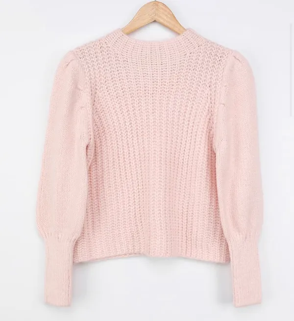 Lulus Chunky Knit Puff Sleeve Sweater - Image 2