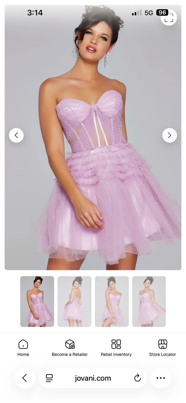 Jovani Lilac Dress Strapless - Image 3