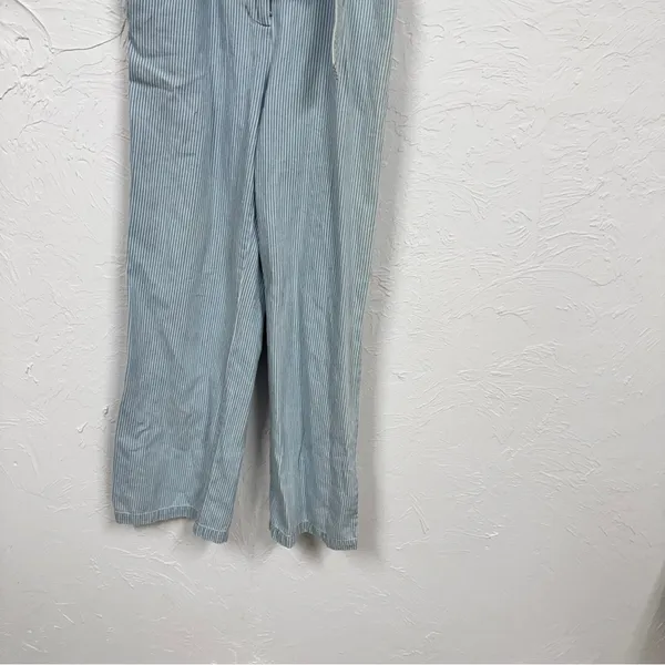 Obey Blue White Striped Sleeveless Jumpsuit Womens 27 Beachy Lightweight Casual - Image 6