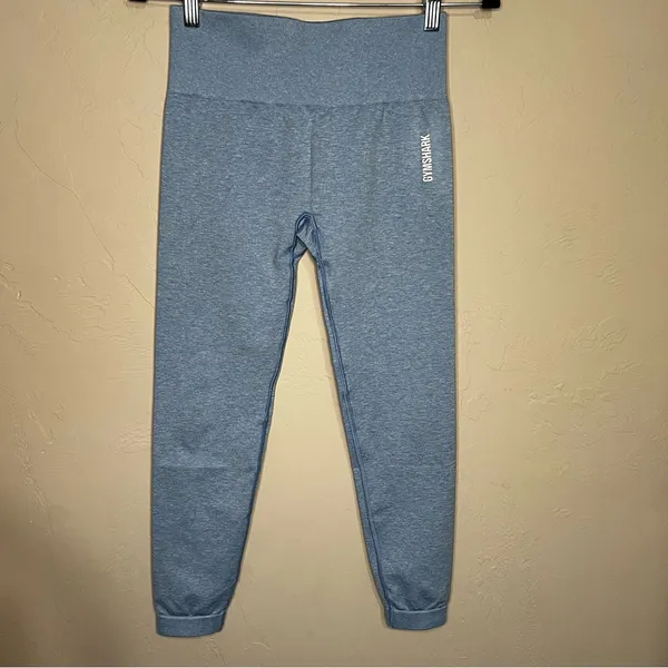 Gymshark Adapt Seamless Powder Blue Marled ‎ Compression Leggings - Image 4