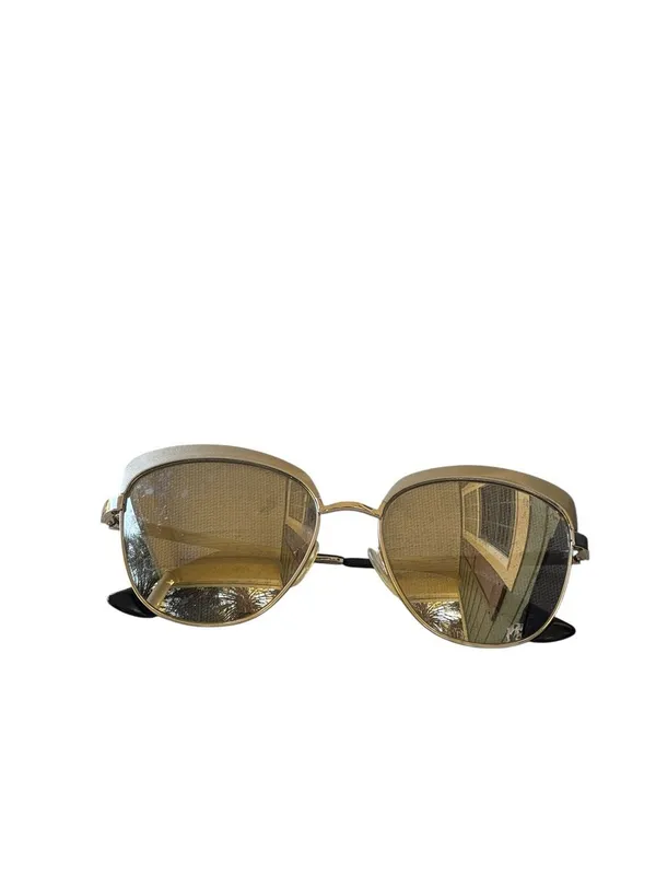 Prada Women's SPR51T SPR/51T Square Sunglasses Metallized Gold-Black - Image 2