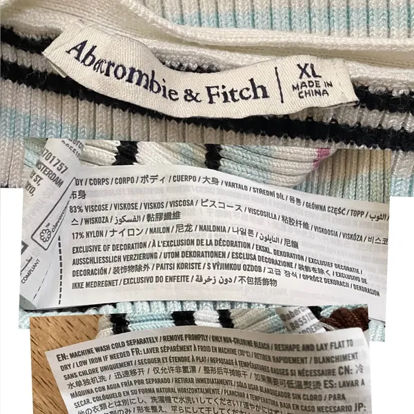 Abercrombie & Fitch Women’s Sz XL Striped Ribbed Halter Sweater Vest - Image 9