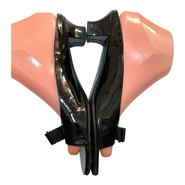 Salvatore Ferragamo Vara Bow Slides 8 Black Patent Leather Elegant Designer Sandals - Image 6