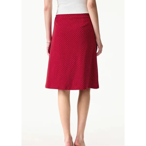 OGLmove Stretch Cotton Polka Dot A-Line Flare Skirt White Black Size S New NWT - Image 5