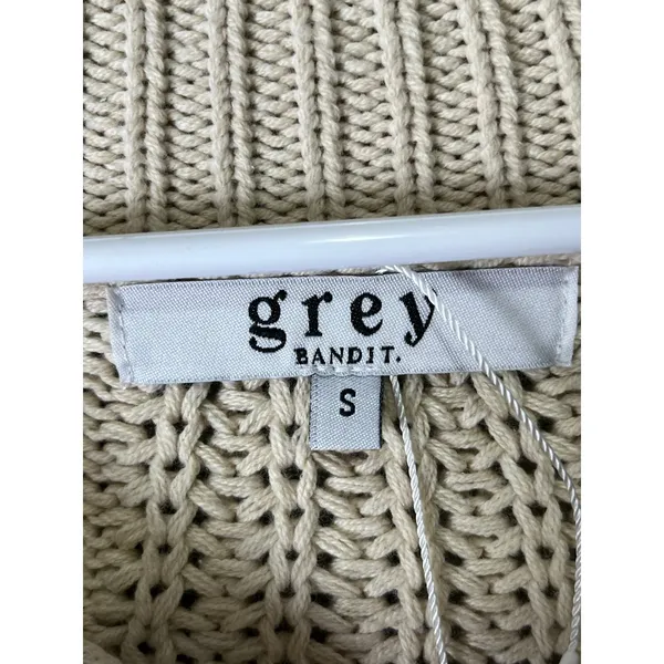 Grey Bandit Women’s Cable Knit Quarter Zip Pullover Sweater Cotton Blend New - Image 5