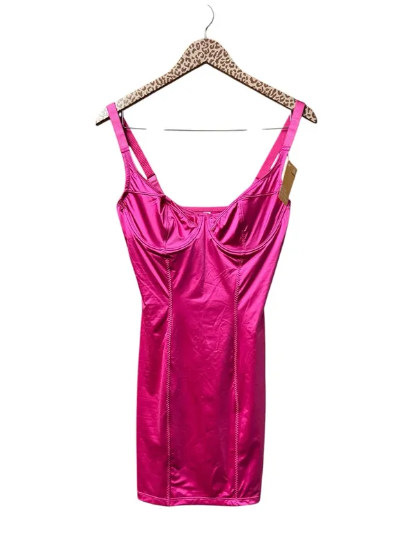 Popilush Shapewear Sculpting Satin Bustier Mini Dress Pink Medium NEW NWT - Image 4
