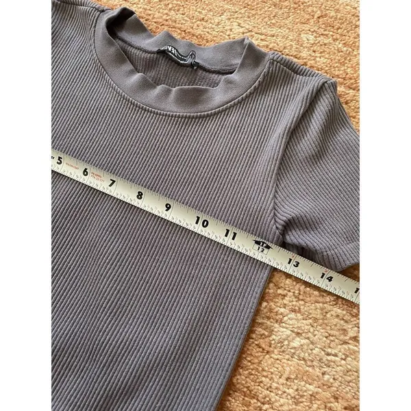 Zara Cropped Ribbed Tee For Girls Size XS - Image 4