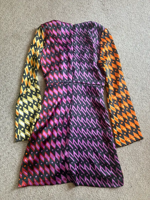 Zara printed mini dress with beaded accents - Image 4