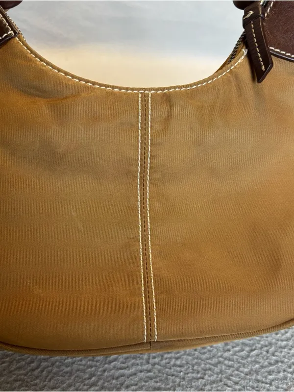 Dooney & Bourke Wayfarer Brown Canvas Nylon Hobo Shoulder Bag - Image 4