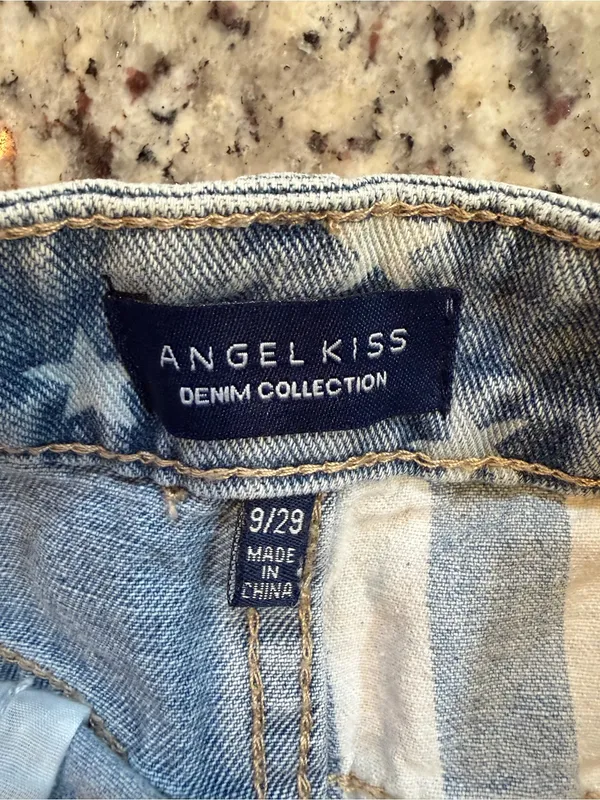 Angel Kiss Blue & White Star-Stripe Denim Shorts - Image 3