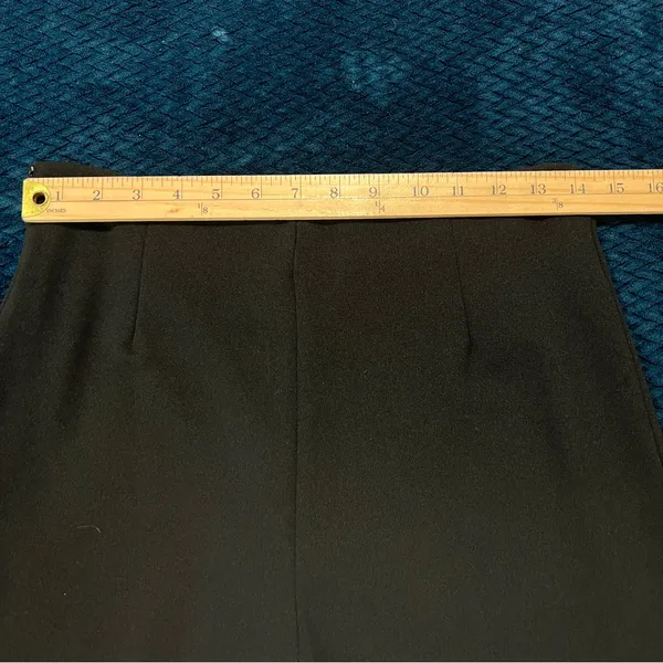Wdirara Stretch Crepe Black Flared Cutout Hem Women's Side‎ Zip Pants NWT Size M - Image 12