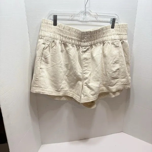 Aerie High Waisted Cream Colored Relaxed Fit Shorts Women’s Size XL - Image 2