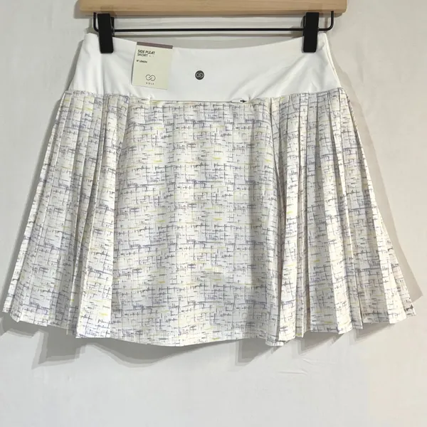 NWT‎ Calia 14" Side Pleat Golf Skort Size S Cross Thatch Cool White UPF 50+ - Image 2