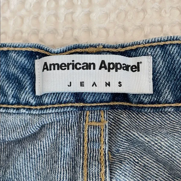 AMERICAN APPAREL Jeans Denim High Rise Cotton Shorts Cuffed Hem Size 24 *Altered - Image 9