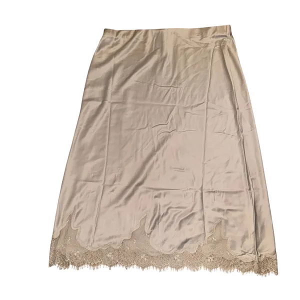 Lace trim midi skirt Tan Size XXL - Image 5