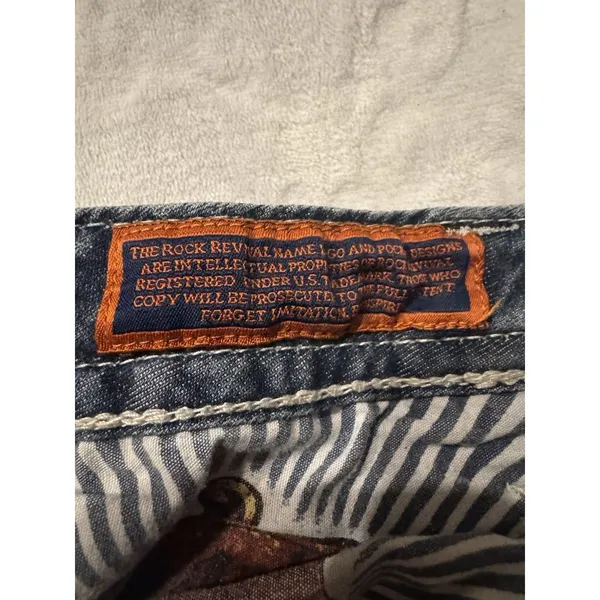 Rock Revival Jeans Womens Tag 28 X 31 Inseam Adele Easy Boot Blue Cowgirl - Image 5