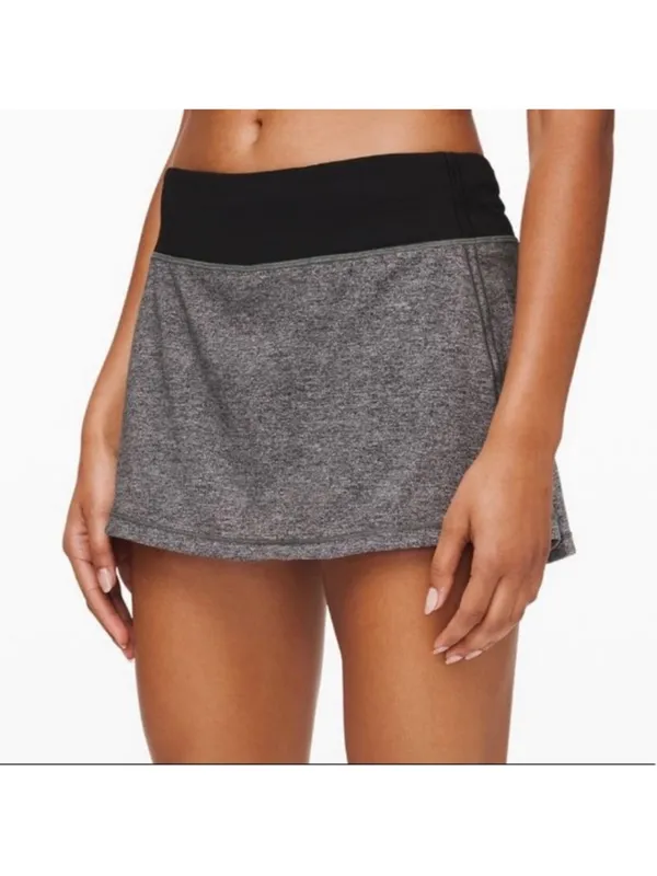 Lululemon Pace Rival Skirt Skort Grey Black - Image 3