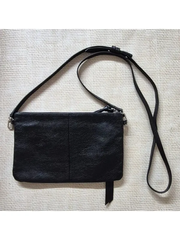 Handbag Butler Black Leather Mighty Purse Crossbody Bag Minimalist Closet Staple - Image 7