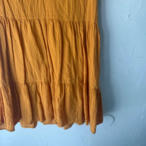 Knox Rose Orange Textured Tiered V Neck Short Sleeve Boho‎ Dress Size S - Image 3