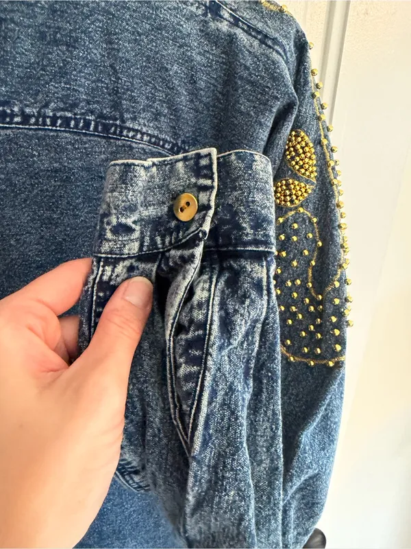 Vintage L.A. Blues Jeweled‎ Studded Denim Tunic Shirt Jacket Size 14-16 - Image 12