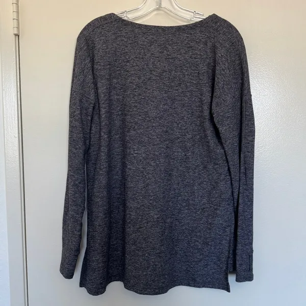 Lululemon Dash To Class Long Sleeve Heathered Black Size 10 - Image 4