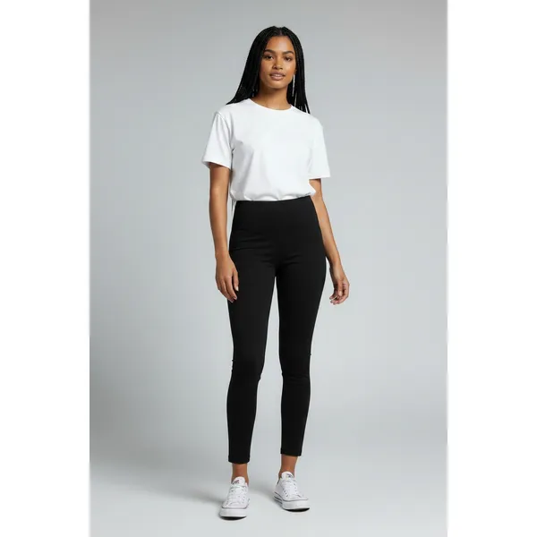 Time and Tru High Rise Leggings Women S Black 3-Pack Cotton Stretch Ankle 27 in - Image 5