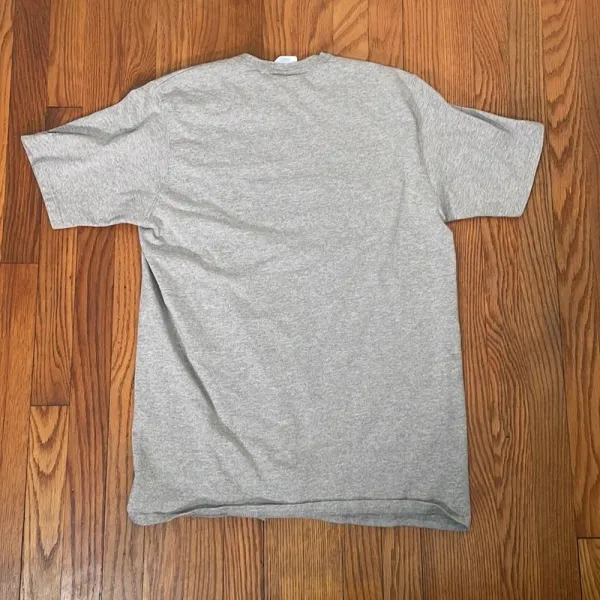 Vintage Champion Logo‎ T Shirt Grey Short Sleeve Graphic Tee Women's Size Large - Image 2