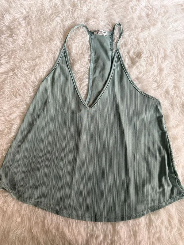 Intimately Free People Ribbed V-Neck Racerback Tank Top - Image 2