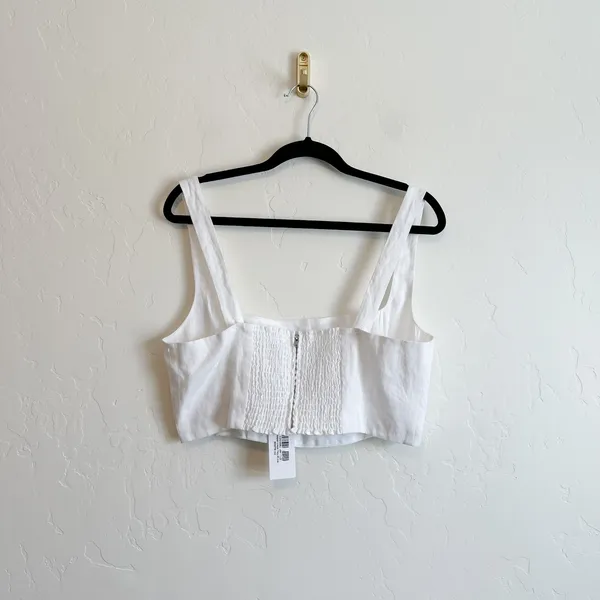 Reformation | NWT Pepper‎ 100% Linen Cropped Tank Top in White - Image 5