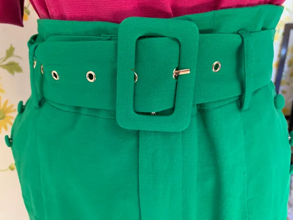 High waist Belted pants and top matching set green size M - Image 12