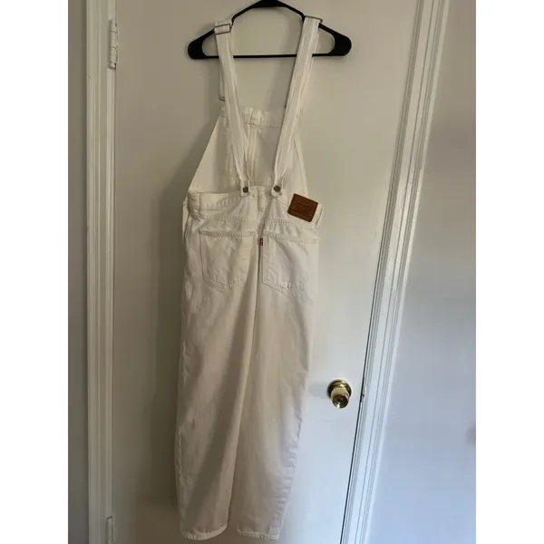 EUC Levi's Denim Overalls Minimalist Sz:29 White Bib Dungarees Modern - Image 2