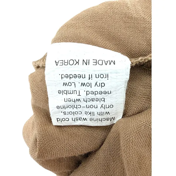 Yea 100% Linen Asymmetric Button Tunic Top Tan Brown Lagenlook Tank Vest L XL‎ - Image 4