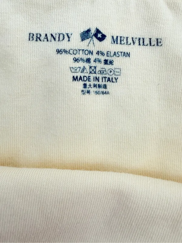 Brandy Melville Pale Yellow Strapless Tube Top Made in Ital - Image 4