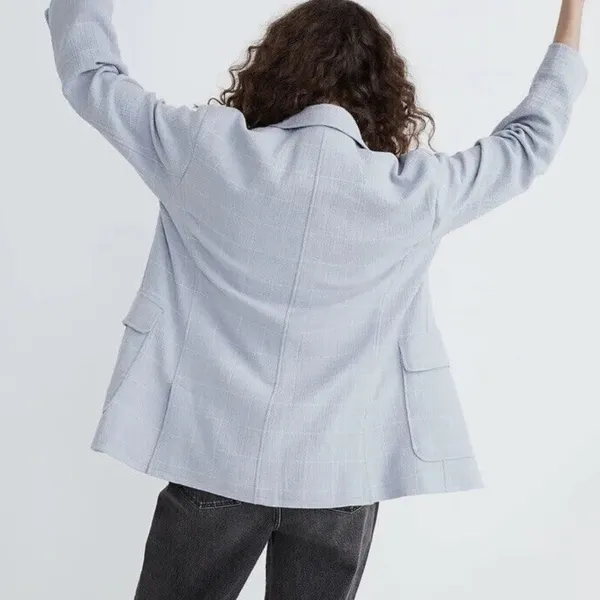 Larsen Linen Blend Relaxed Windowpane Blazer - Image 3