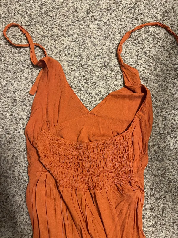 Kantha Bae Orange Flowy Halter Jumpsuit - Image 2