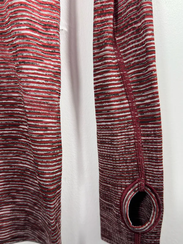 Lululemon Swiftly Tech Long Sleeve Crew Size 4 Red‎ Alert White Dark Sport Red - Image 7