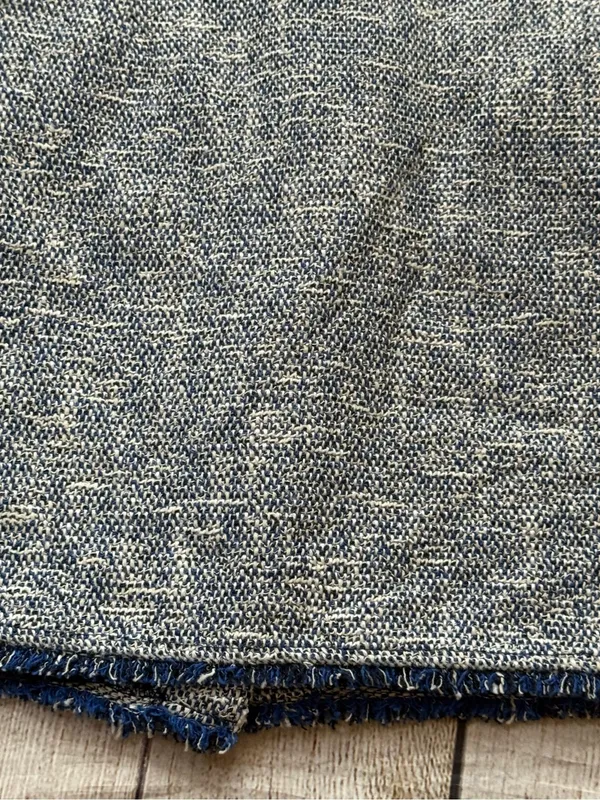 ZARA BASIC Navy Blue White Boucle Knit Mini Skirt Button Front Size Medium - Image 10