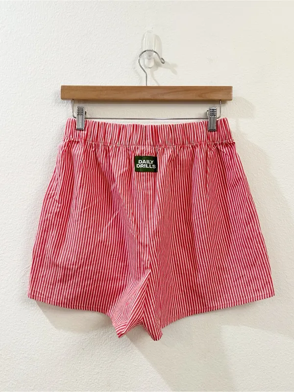 Daily Drills Poplin Resort Shorts in Red Stripes Size XS/S - Image 7