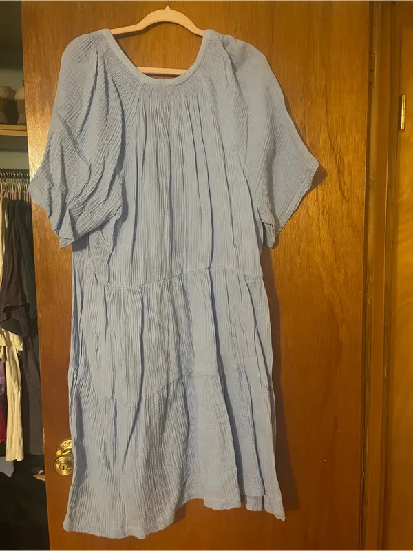 GAP Light Blue Cotton Gauze Dress - Image 3