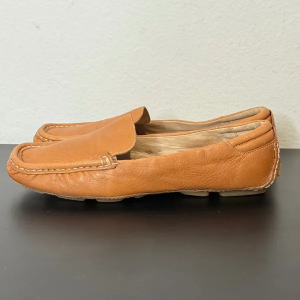 Michael Kors Driving Loafers Womens 5.5 Tan Leather Moc Toe Slip On Shoes - Image 14