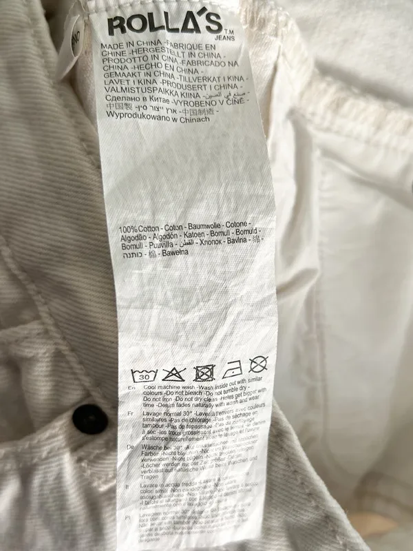 Rolla’s Eastcoast Crop Flare High Rise Salt Wash Sz 27 Off White - Image 8