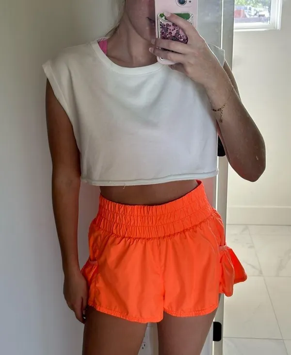 Altar'd State White Cropped Athletic Top - Image 4
