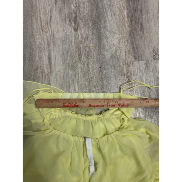 Lucy In The Sky Yellow Tiered Chiffon Maxi Dress Tie Front Cutout Back Small NEW - Image 8