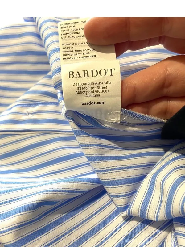 Bardot Cut Out Striped Maxi Dress Blue Size XS Coastal Preppy Cottagecore Summer - Image 6
