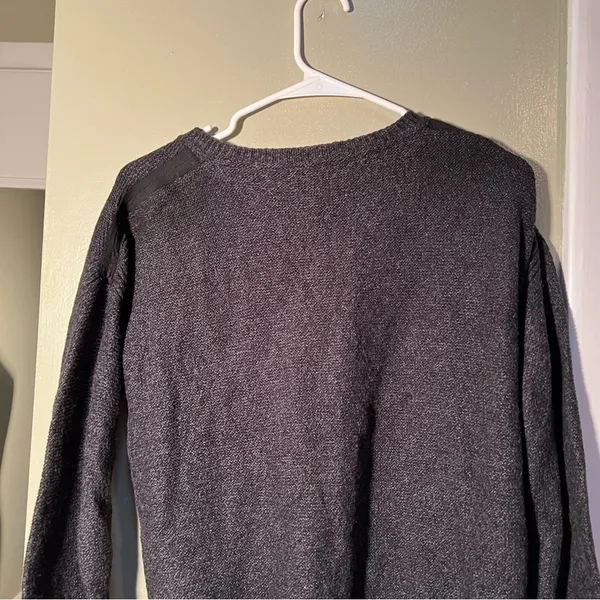 Madewell Women's Size Small Suede Stripe Texture Sweater‎ Dark Gray Crewneck - Image 7