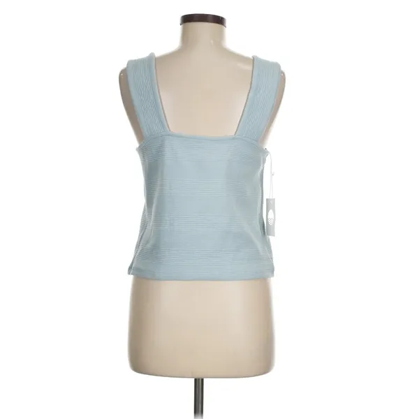 Anthropologie -1629 Daily Practice NWT Sky Blue Ribbed Square Neck Tank Top Sz M - Image 4