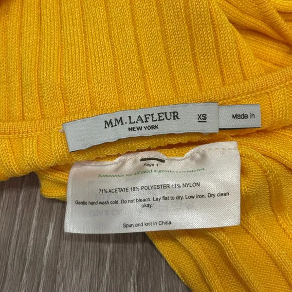 MM LaFleur Dylan Dress Tuscan‎ Yellow Slinky Knit Ribbed Sleeveless Midi Size XS - Image 11