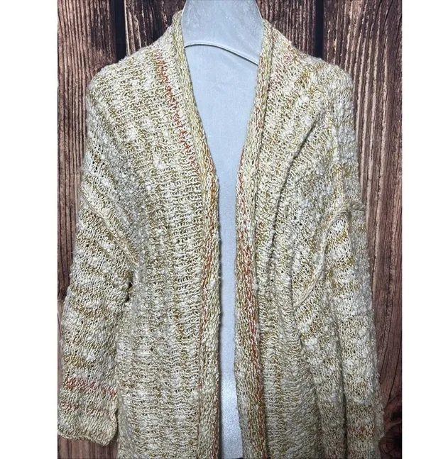 Free People fringe knit Duster Poncho Lucia Size Small Boho Festival Cardigan - Image 5