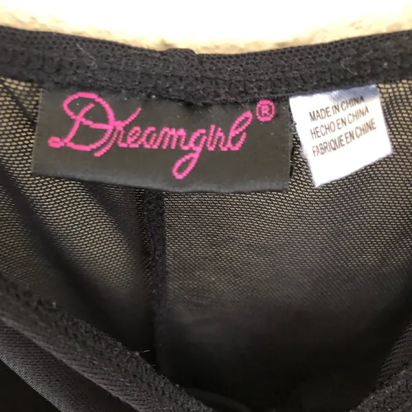Black/Pink Mesh Lace Lingerie Top S - Image 4