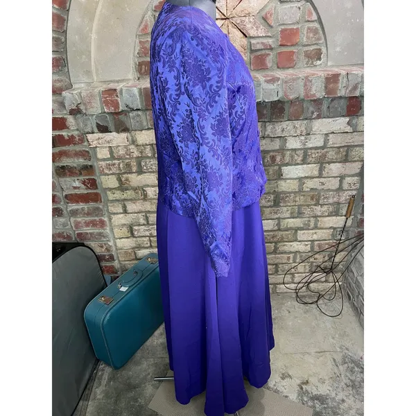 dress blazer formal purple 1970s floral - Image 15